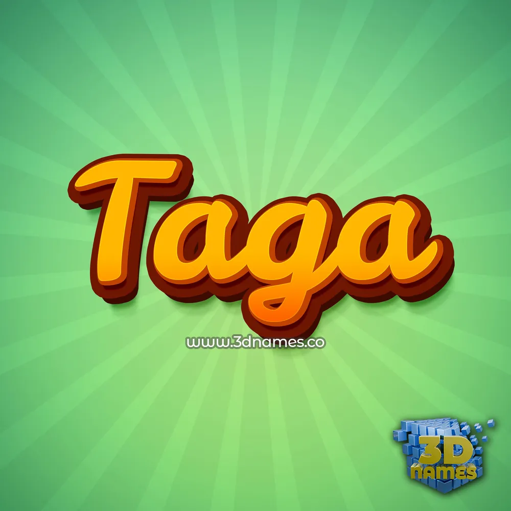 taga in Green Rays style - 3D name wallpaper