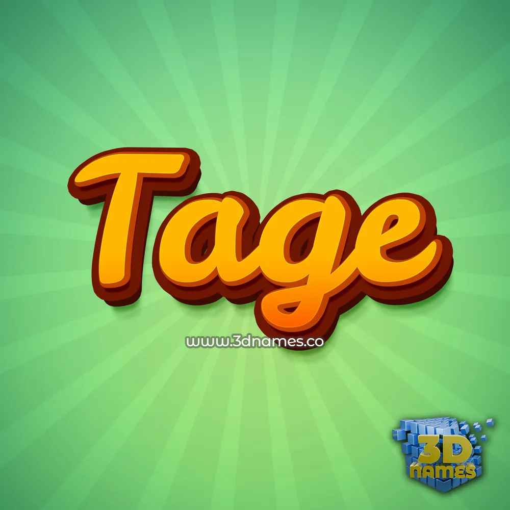 tage in Green Rays style - 3D name wallpaper