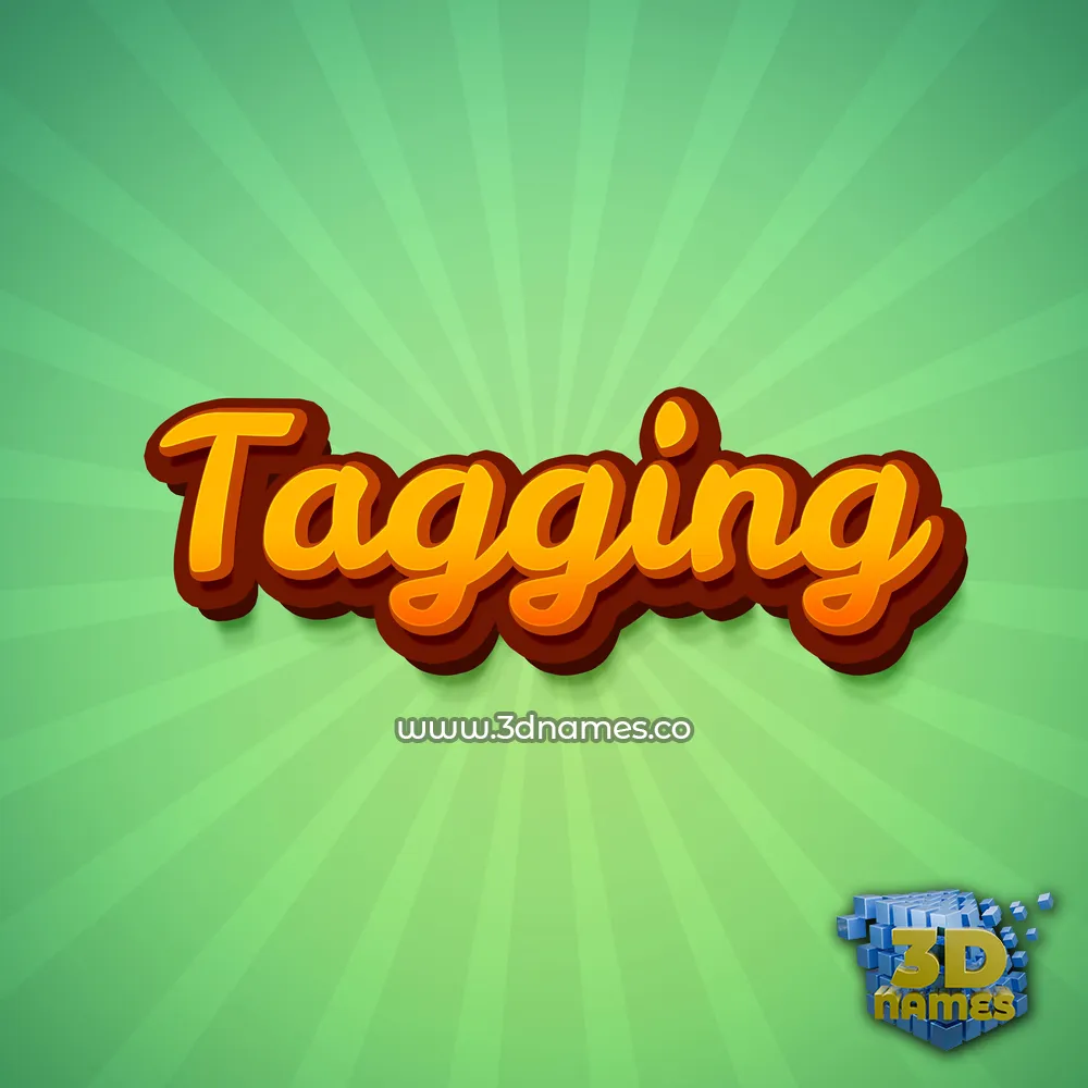 tagging in Green Rays style - 3D name wallpaper