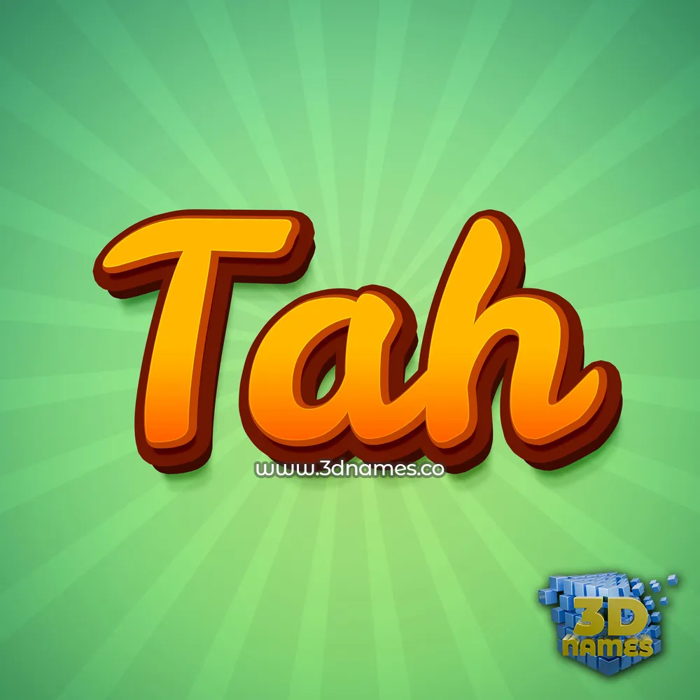 tah in Green Rays style - 3D name wallpaper