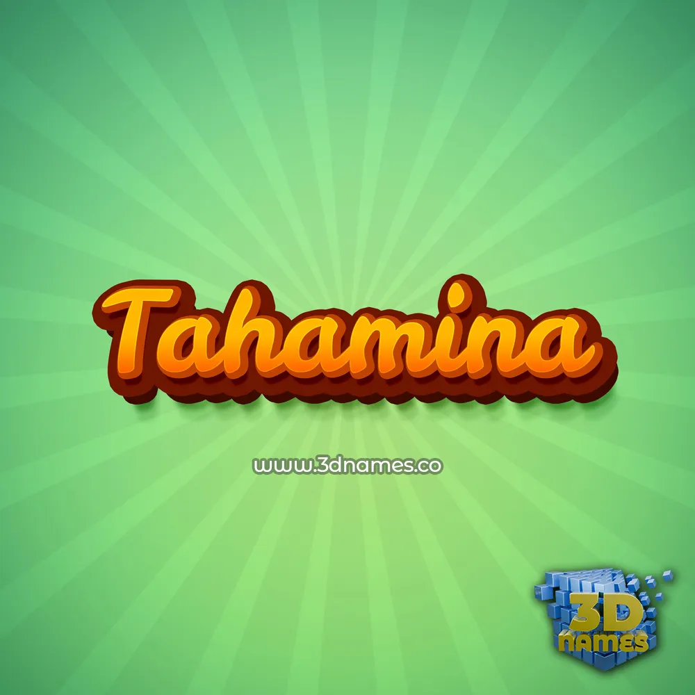 tahamina in Green Rays style - 3D name wallpaper