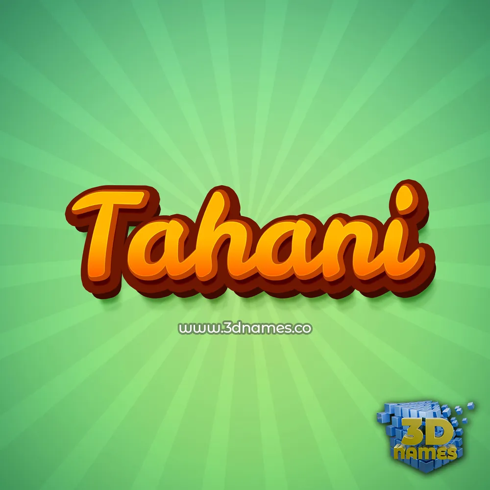 tahani in Green Rays style - 3D name wallpaper