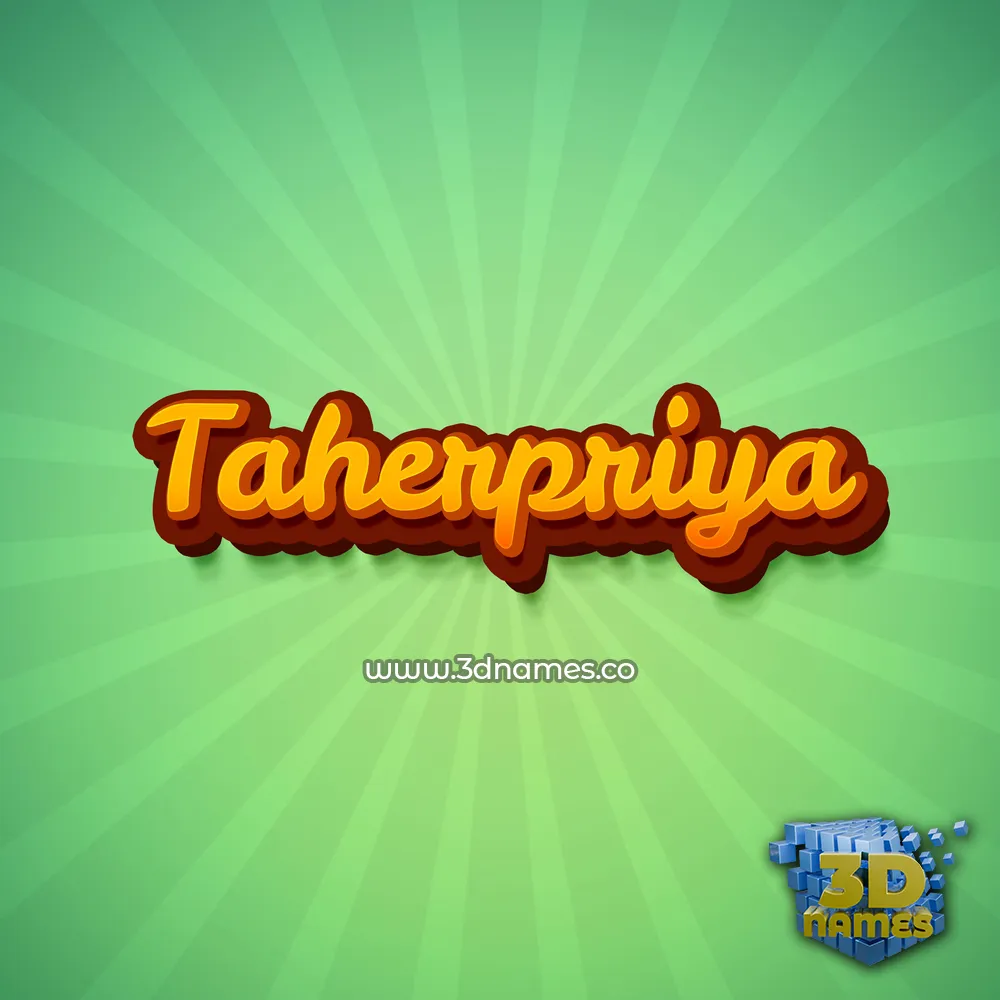 taherpriya in Green Rays style - 3D name wallpaper