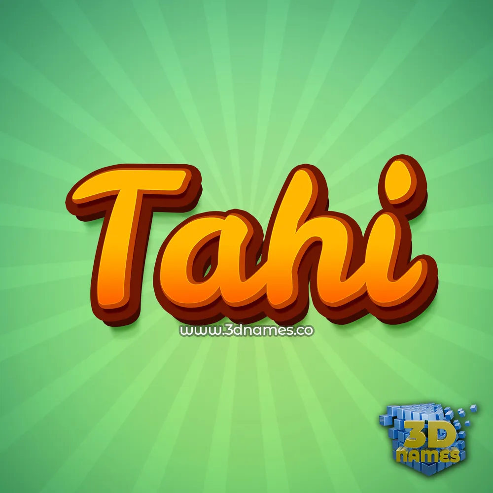 tahi in Green Rays style - 3D name wallpaper