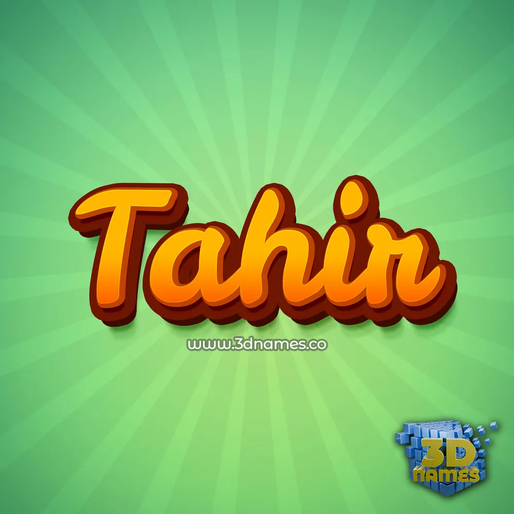 tahir in Green Rays style - 3D name wallpaper