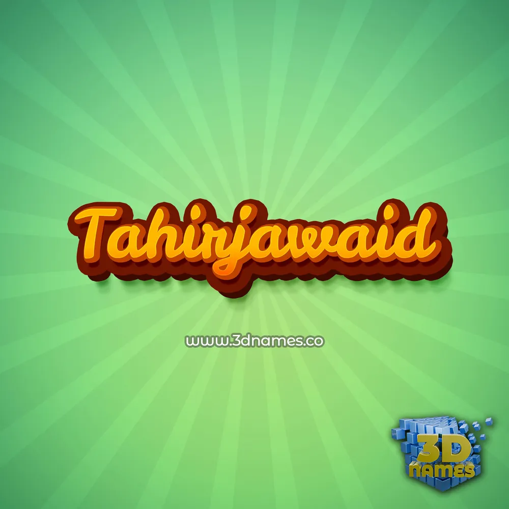 tahirjawaid in Green Rays style - 3D name wallpaper