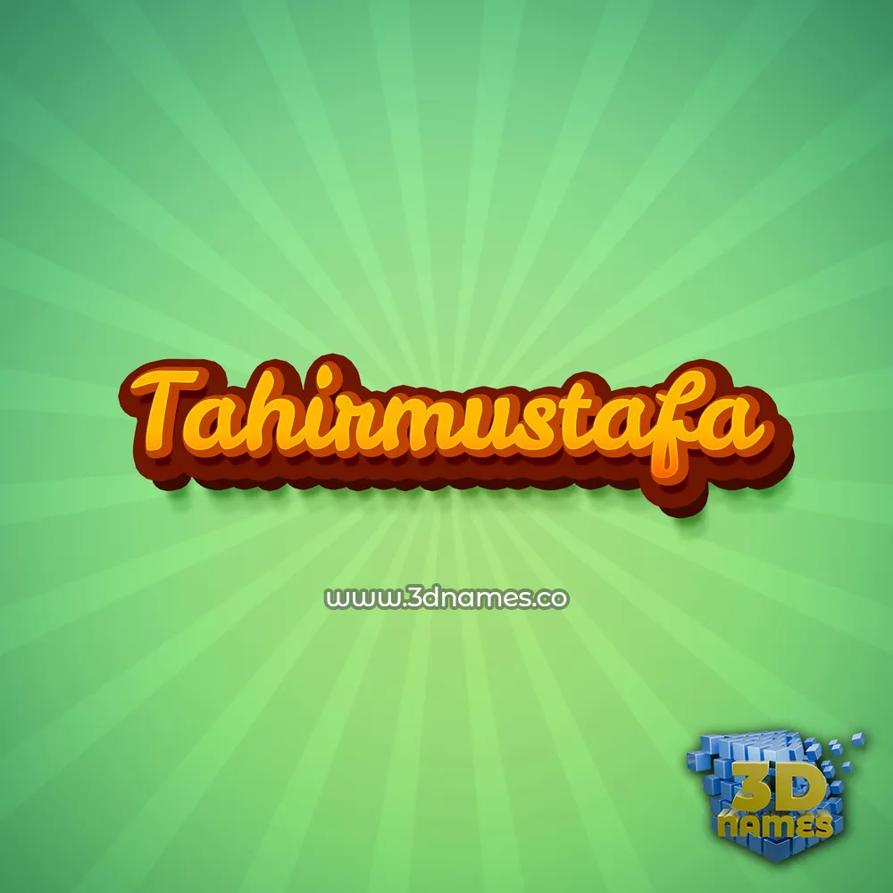 tahirmustafa in Green Rays style - 3D name wallpaper