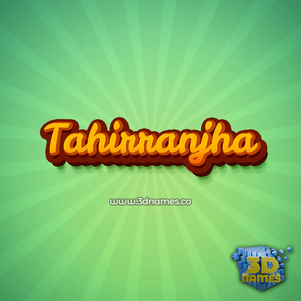 tahirranjha in Green Rays style - 3D name wallpaper
