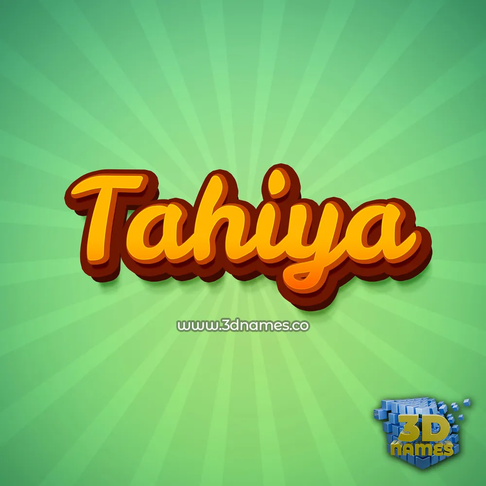tahiya in Green Rays style - 3D name wallpaper
