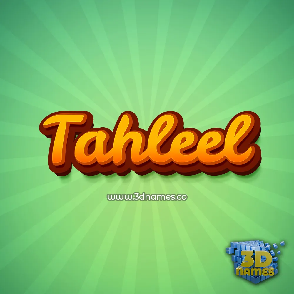 tahleel in Green Rays style - 3D name wallpaper