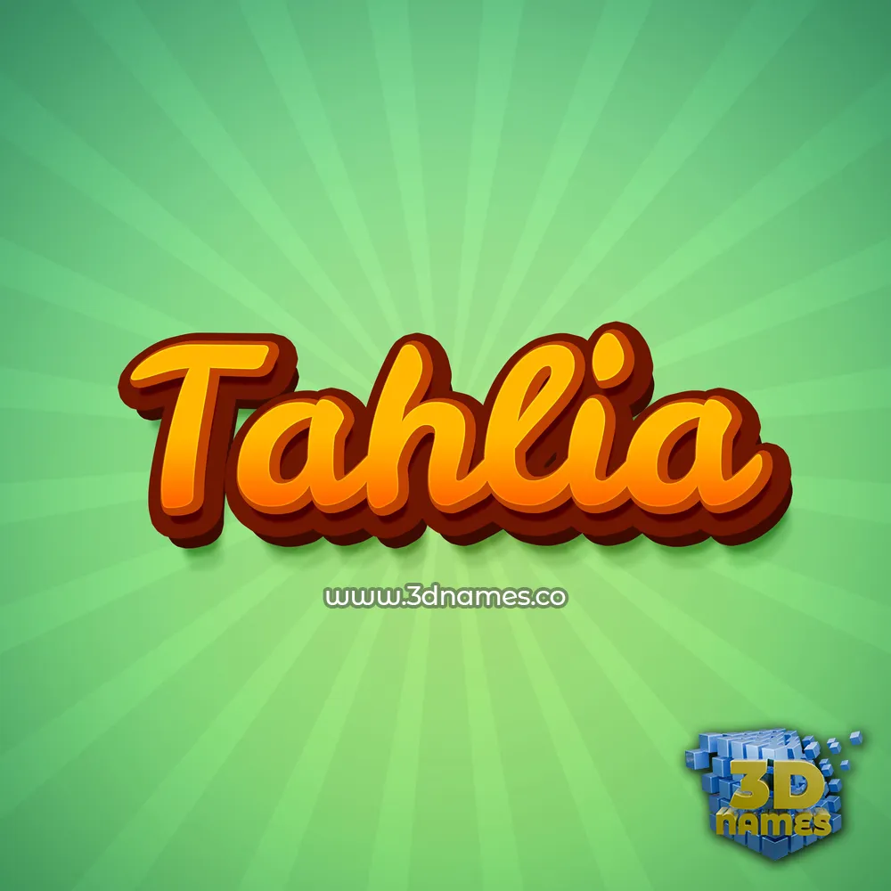 tahlia in Green Rays style - 3D name wallpaper