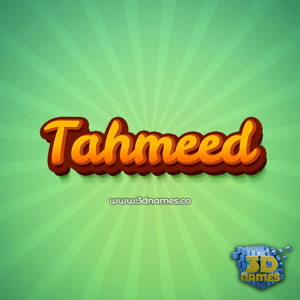 tahmeed in Green Rays style - 3D name wallpaper