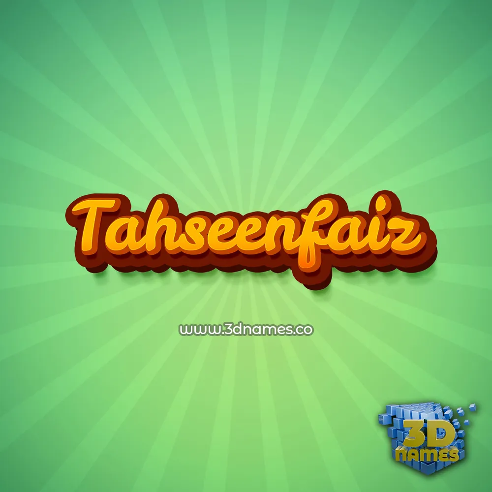 tahseenfaiz in Green Rays style - 3D name wallpaper