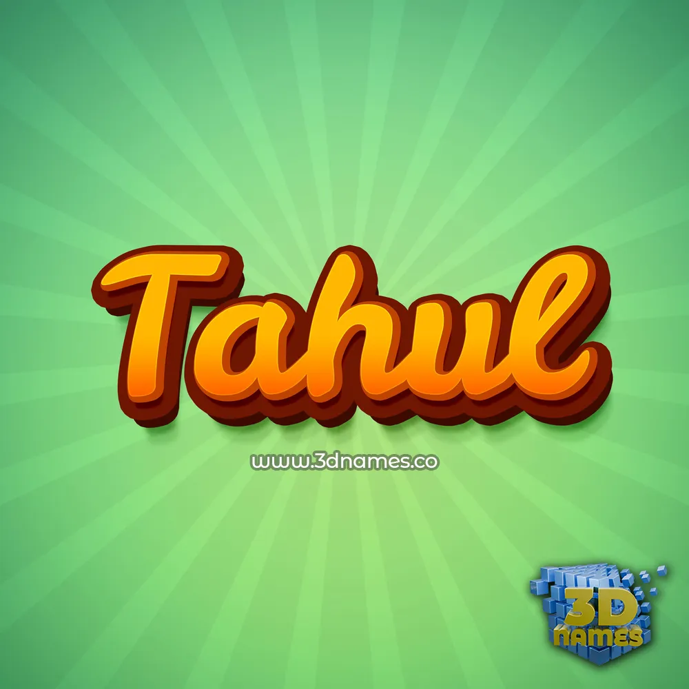 tahul in Green Rays style - 3D name wallpaper