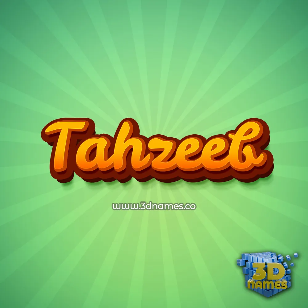 tahzeeb in Green Rays style - 3D name wallpaper