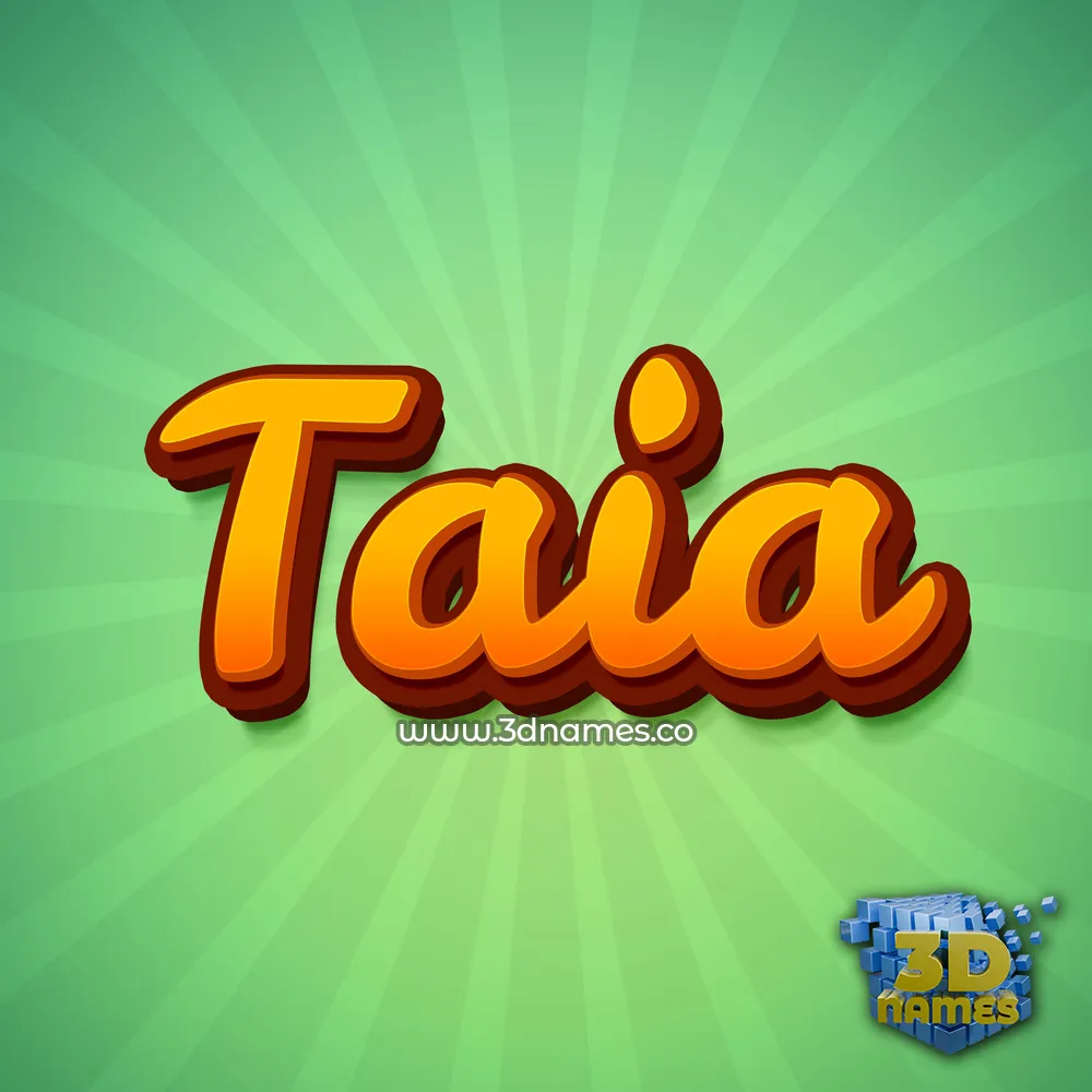 taia in Green Rays style - 3D name wallpaper