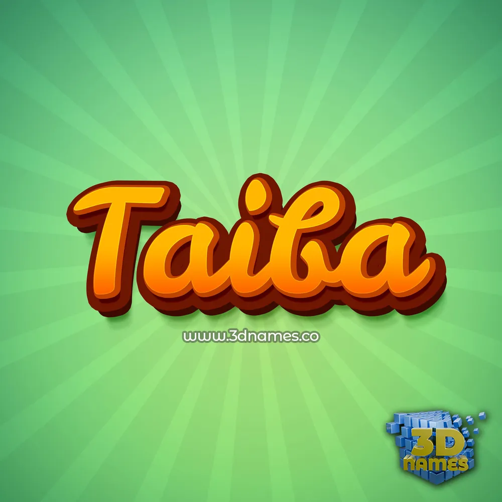 taiba in Green Rays style - 3D name wallpaper