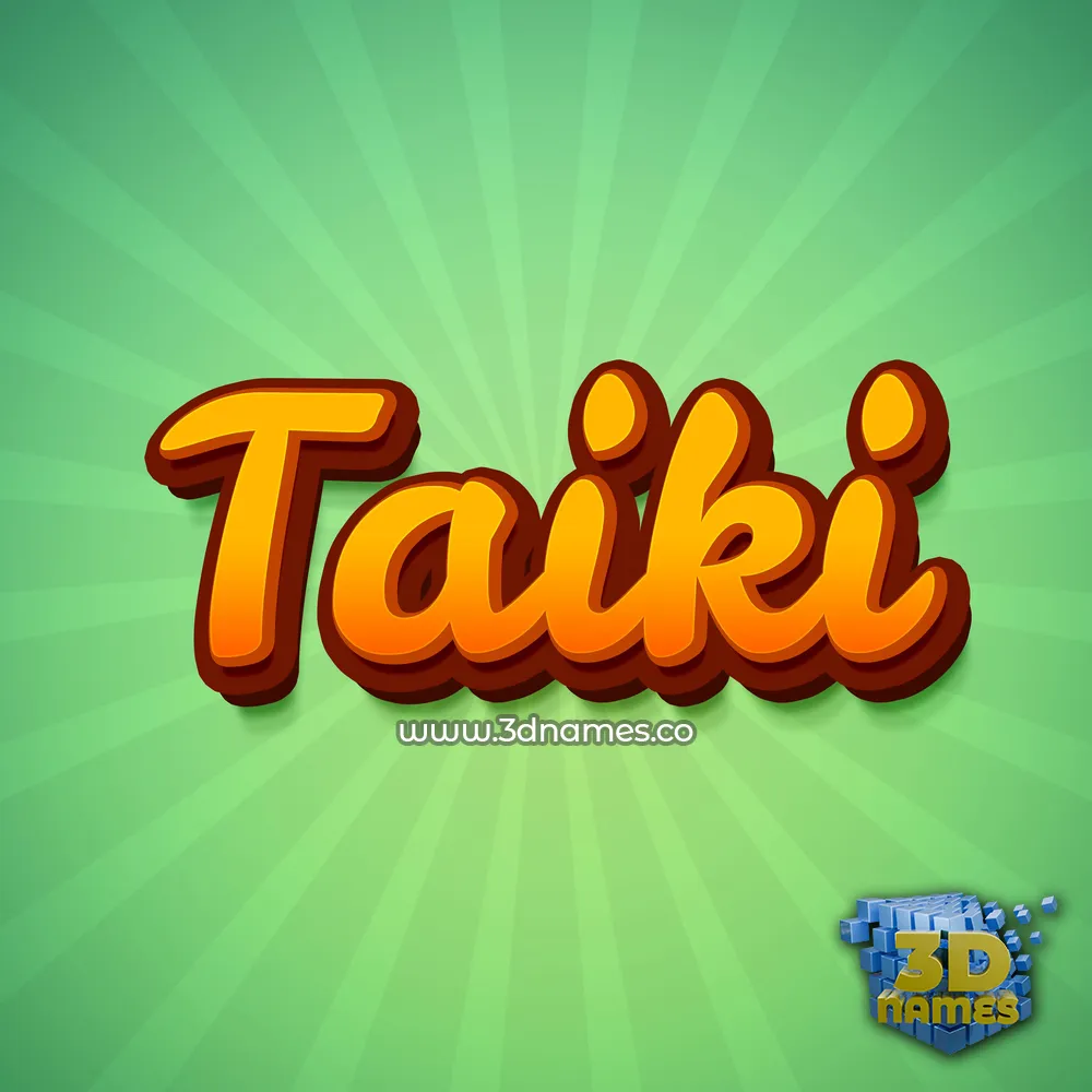 taiki in Green Rays style - 3D name wallpaper