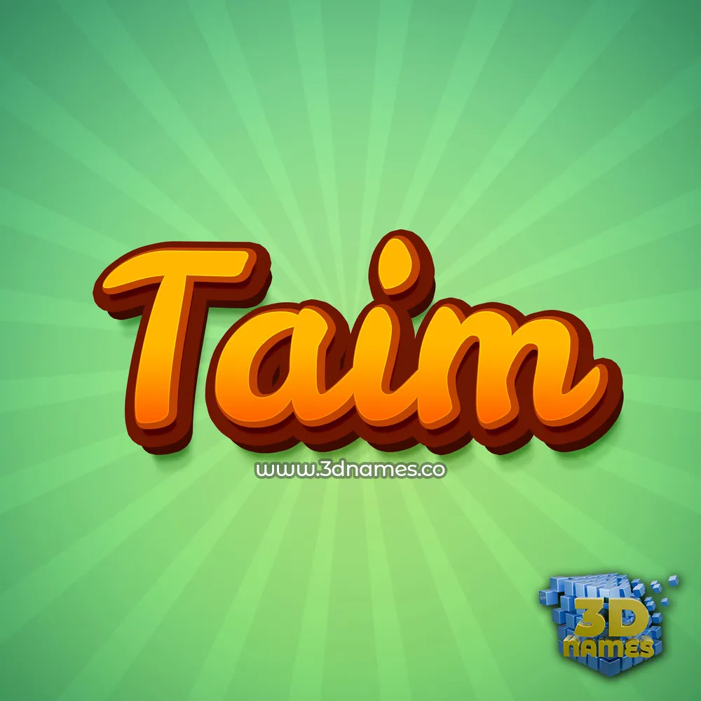 taim in Green Rays style - 3D name wallpaper