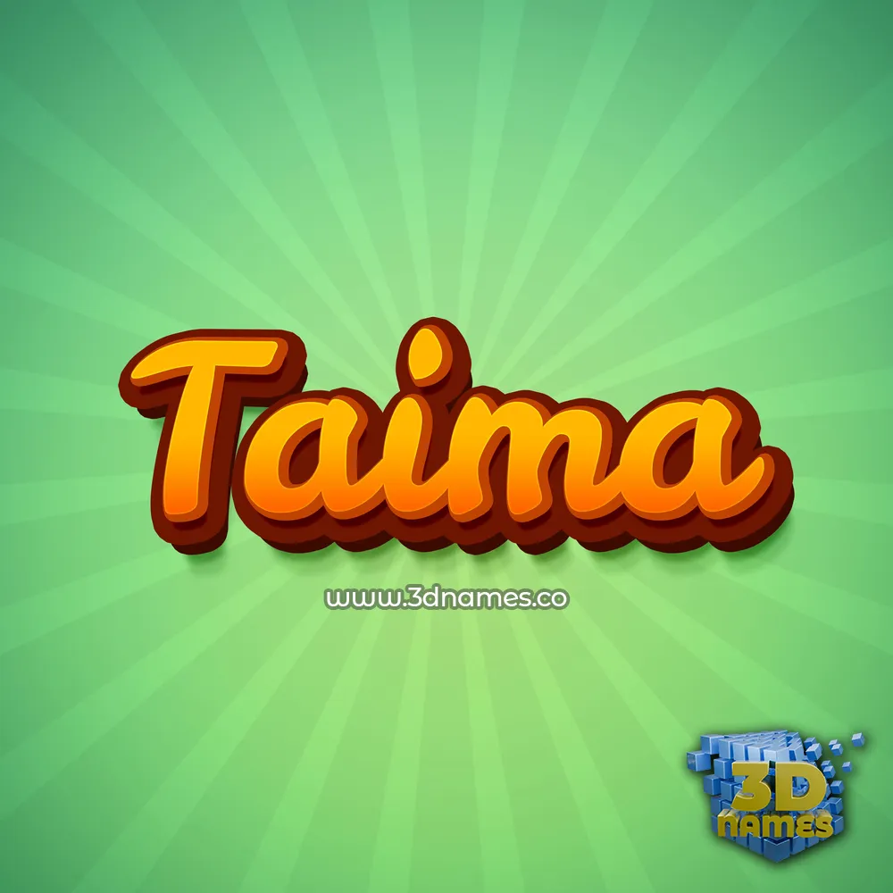taima in Green Rays style - 3D name wallpaper