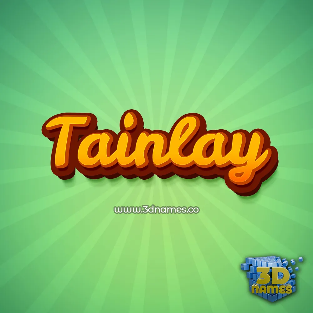 tainlay in Green Rays style - 3D name wallpaper