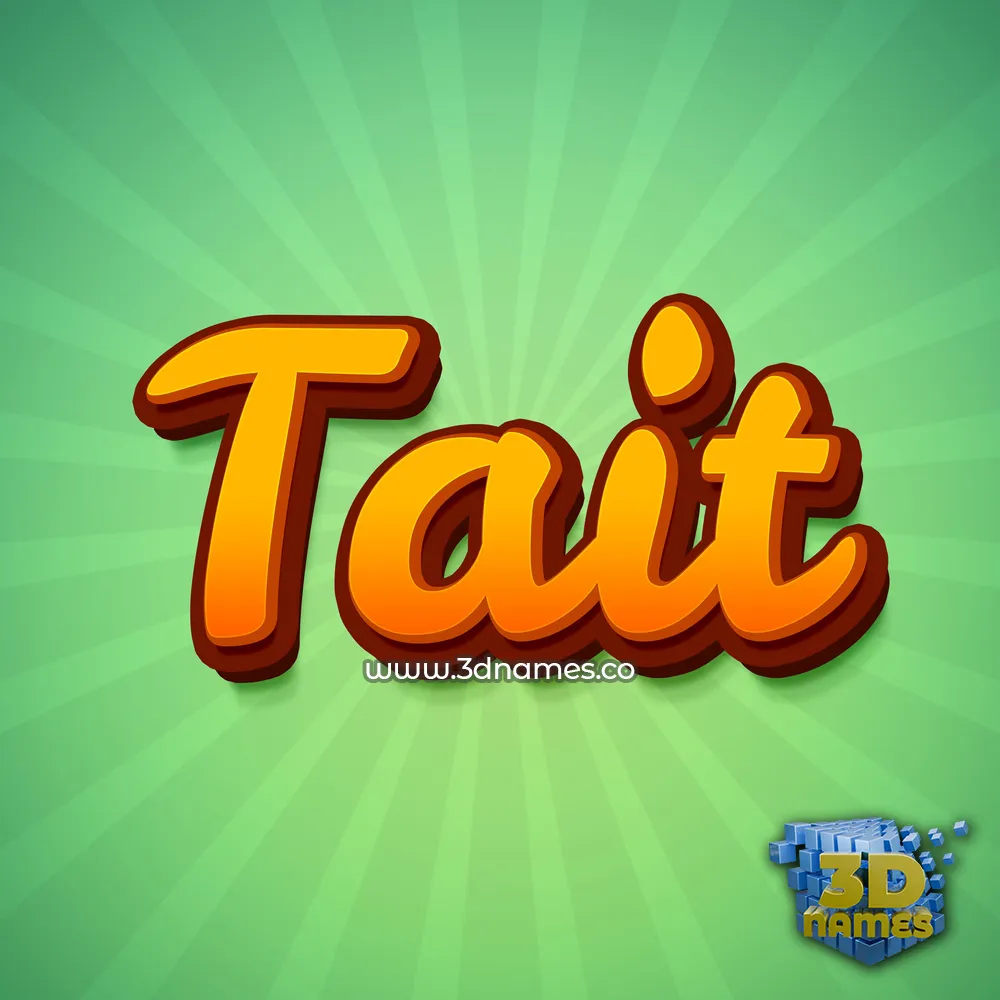 tait in Green Rays style - 3D name wallpaper