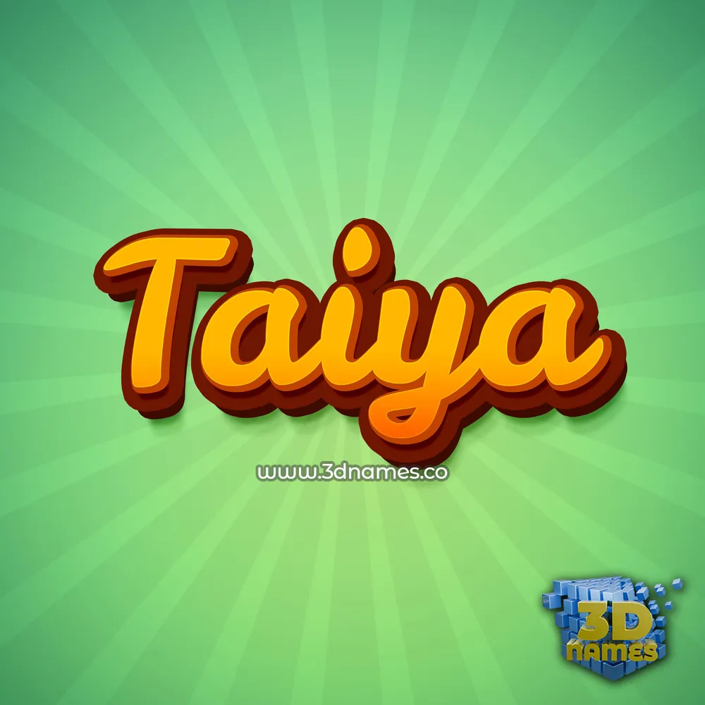 taiya in Green Rays style - 3D name wallpaper