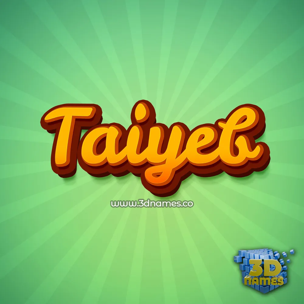 taiyeb in Green Rays style - 3D name wallpaper