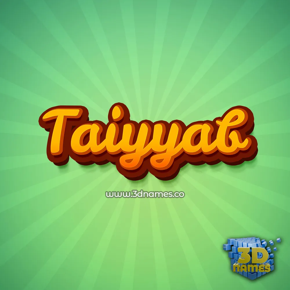taiyyab in Green Rays style - 3D name wallpaper