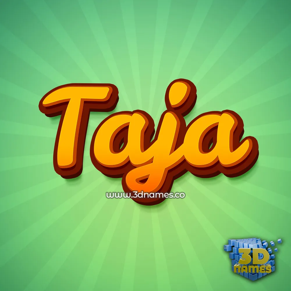 taja in Green Rays style - 3D name wallpaper