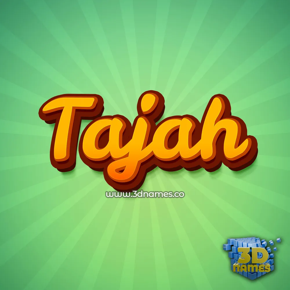tajah in Green Rays style - 3D name wallpaper