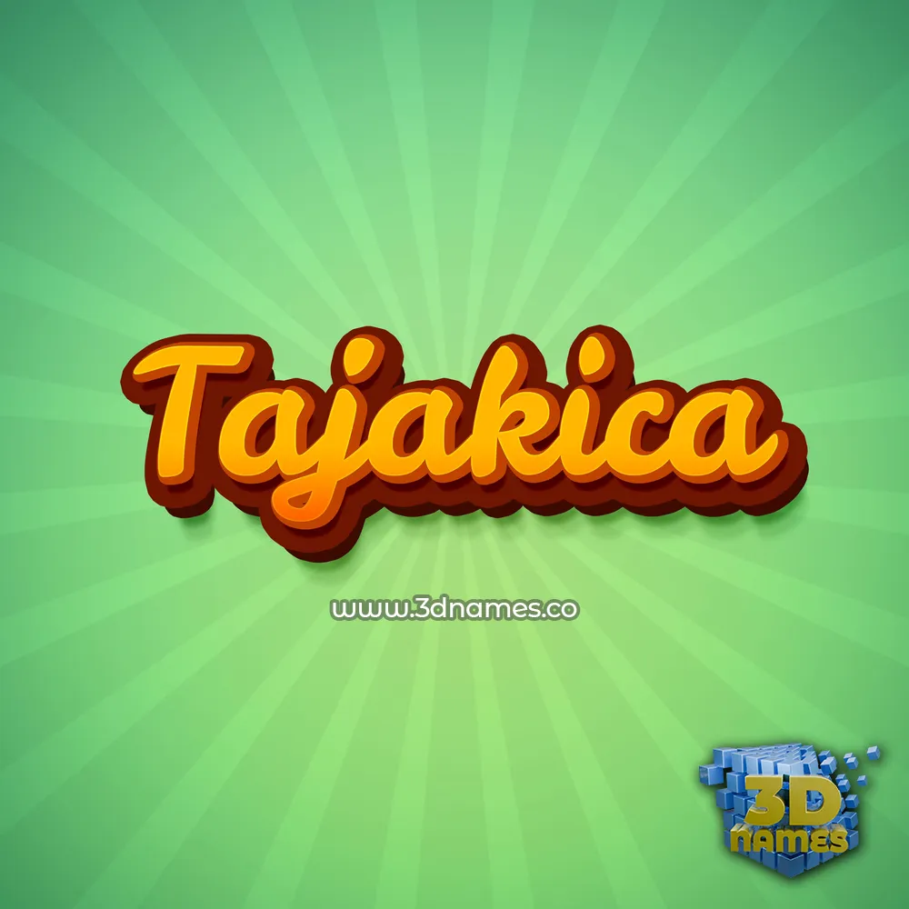 tajakica in Green Rays style - 3D name wallpaper