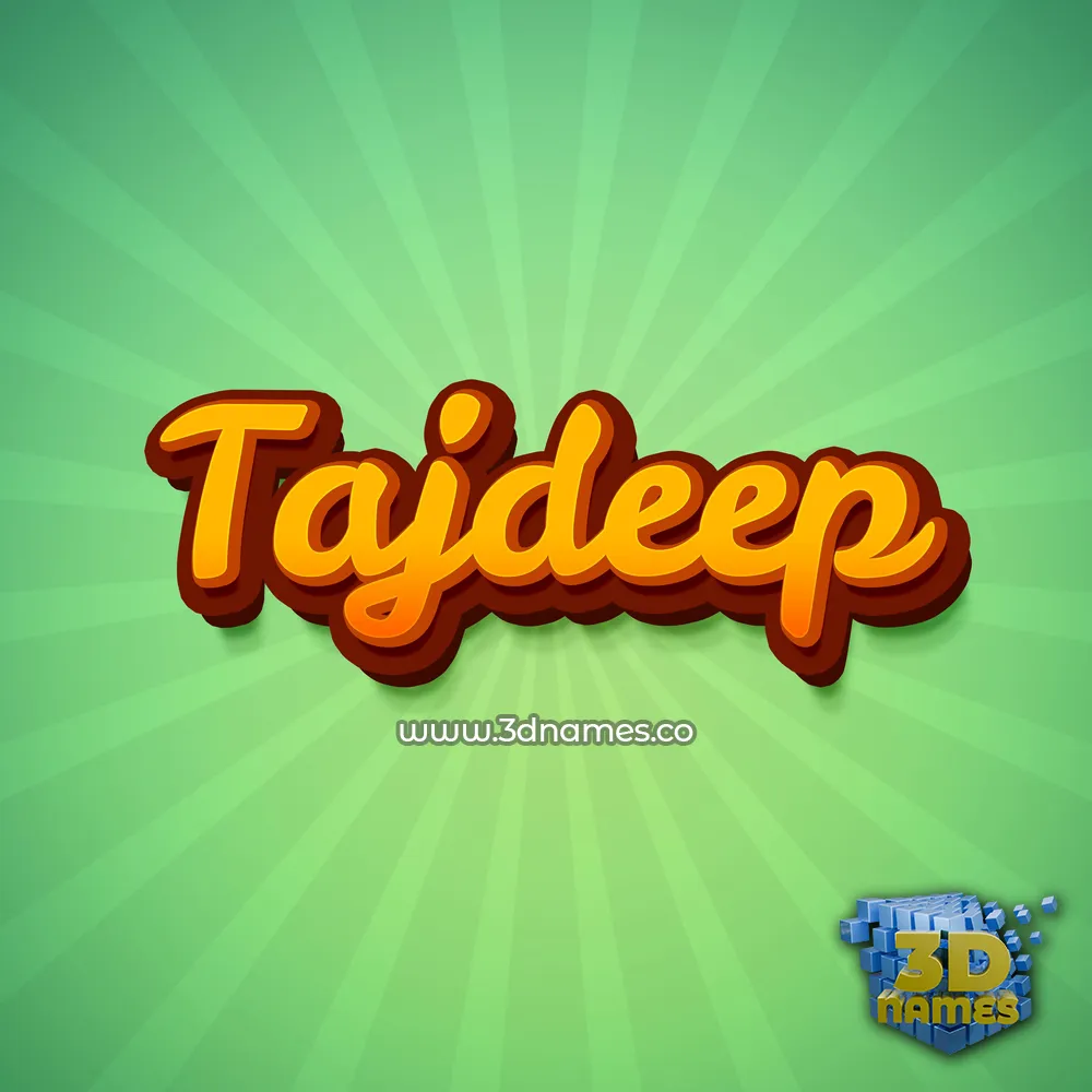 tajdeep in Green Rays style - 3D name wallpaper