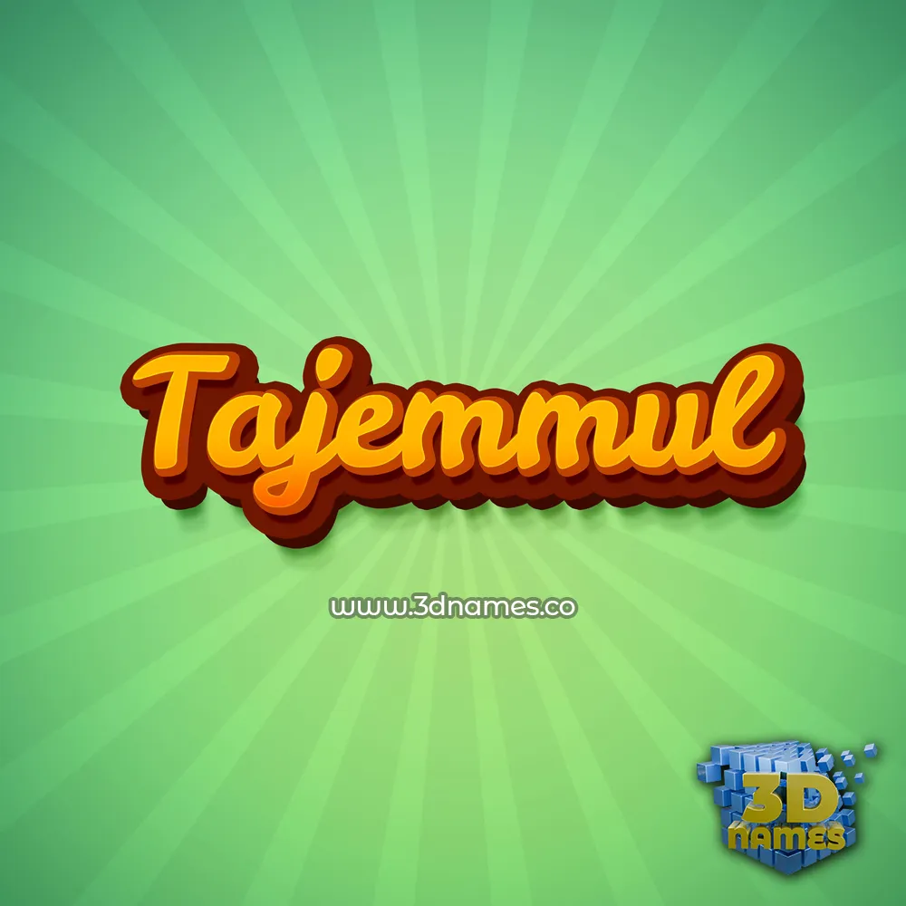 tajemmul in Green Rays style - 3D name wallpaper