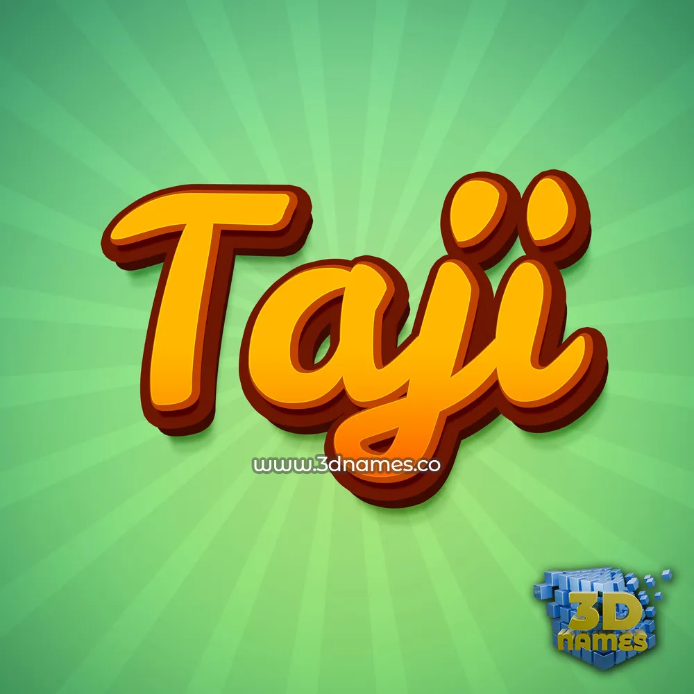 taji in Green Rays style - 3D name wallpaper