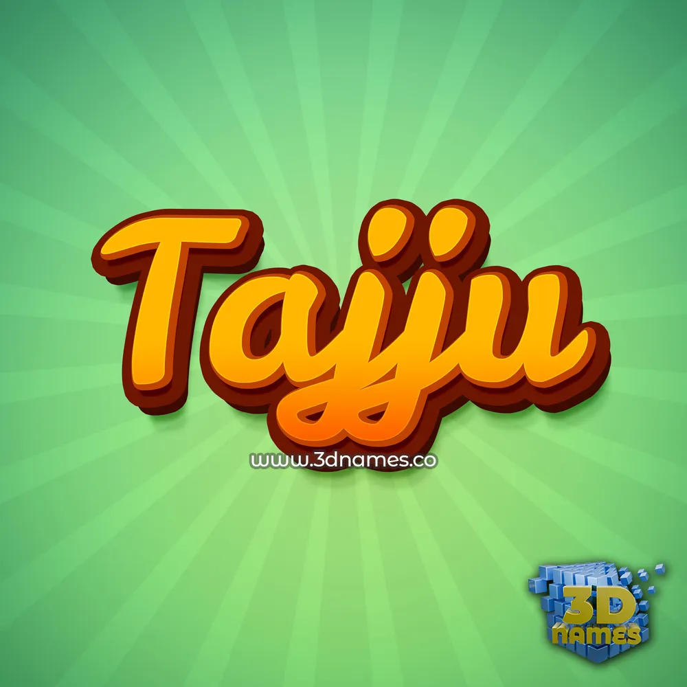 tajju in Green Rays style - 3D name wallpaper
