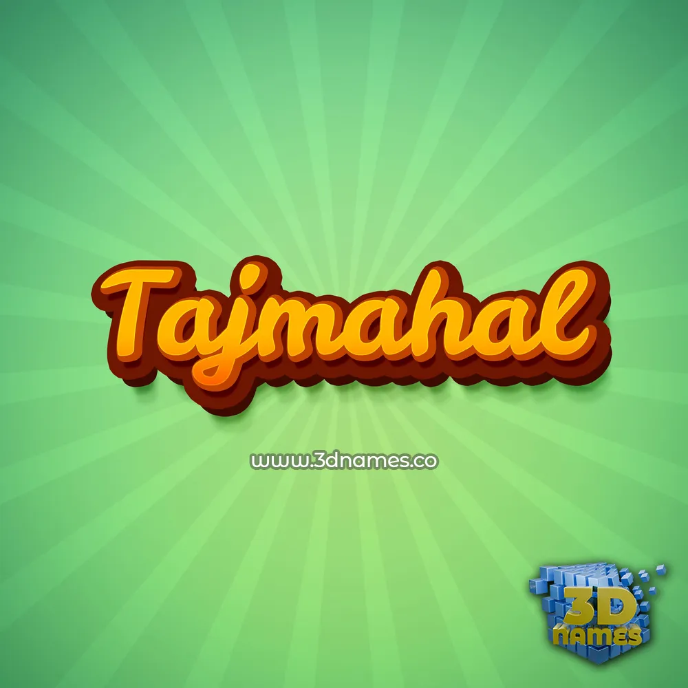 tajmahal in Green Rays style - 3D name wallpaper