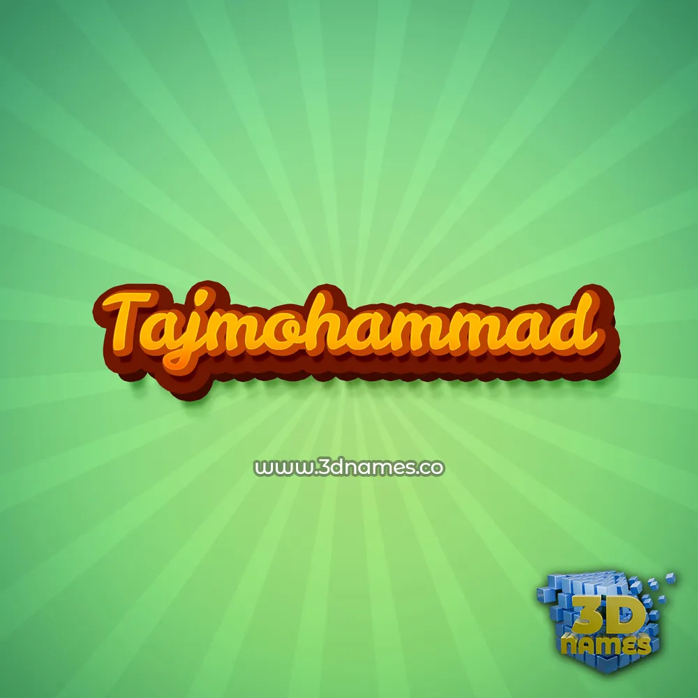 tajmohammad in Green Rays style - 3D name wallpaper