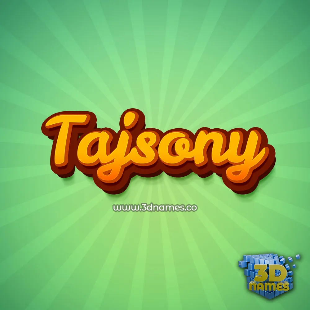 tajsony in Green Rays style - 3D name wallpaper