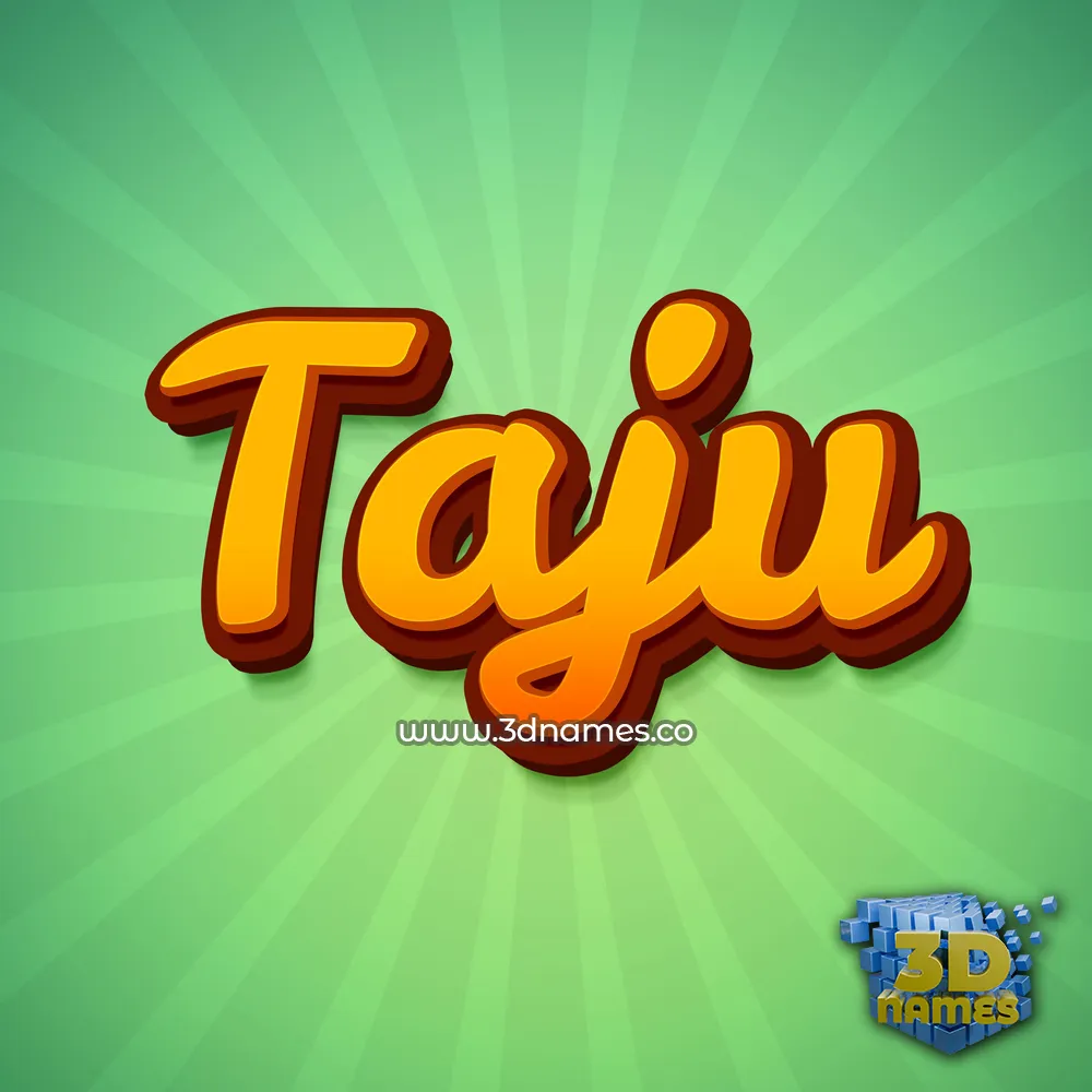 taju in Green Rays style - 3D name wallpaper