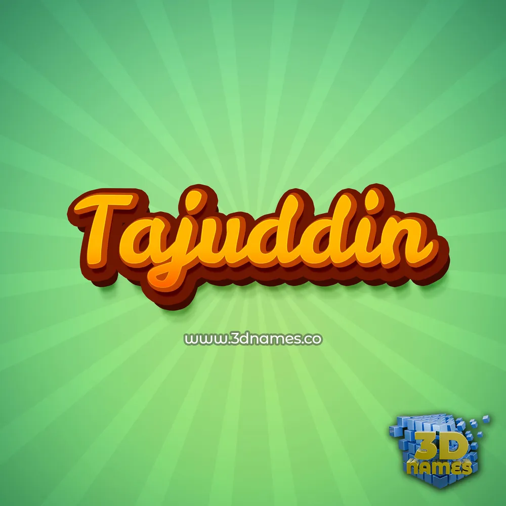 tajuddin in Green Rays style - 3D name wallpaper