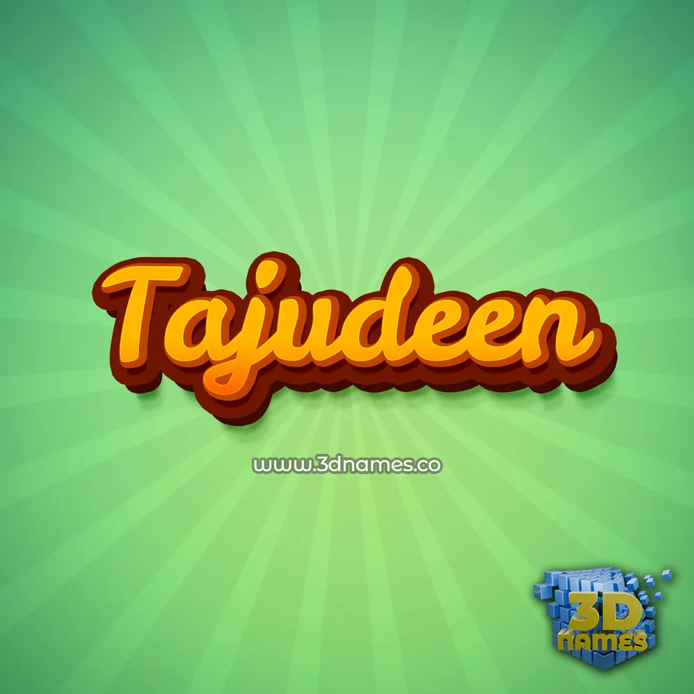 tajudeen in Green Rays style - 3D name wallpaper