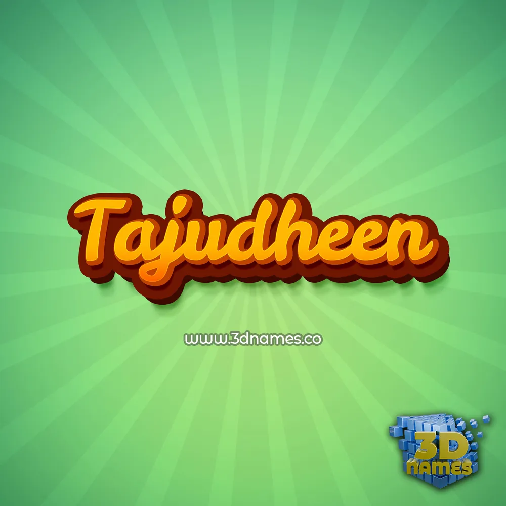 tajudheen in Green Rays style - 3D name wallpaper