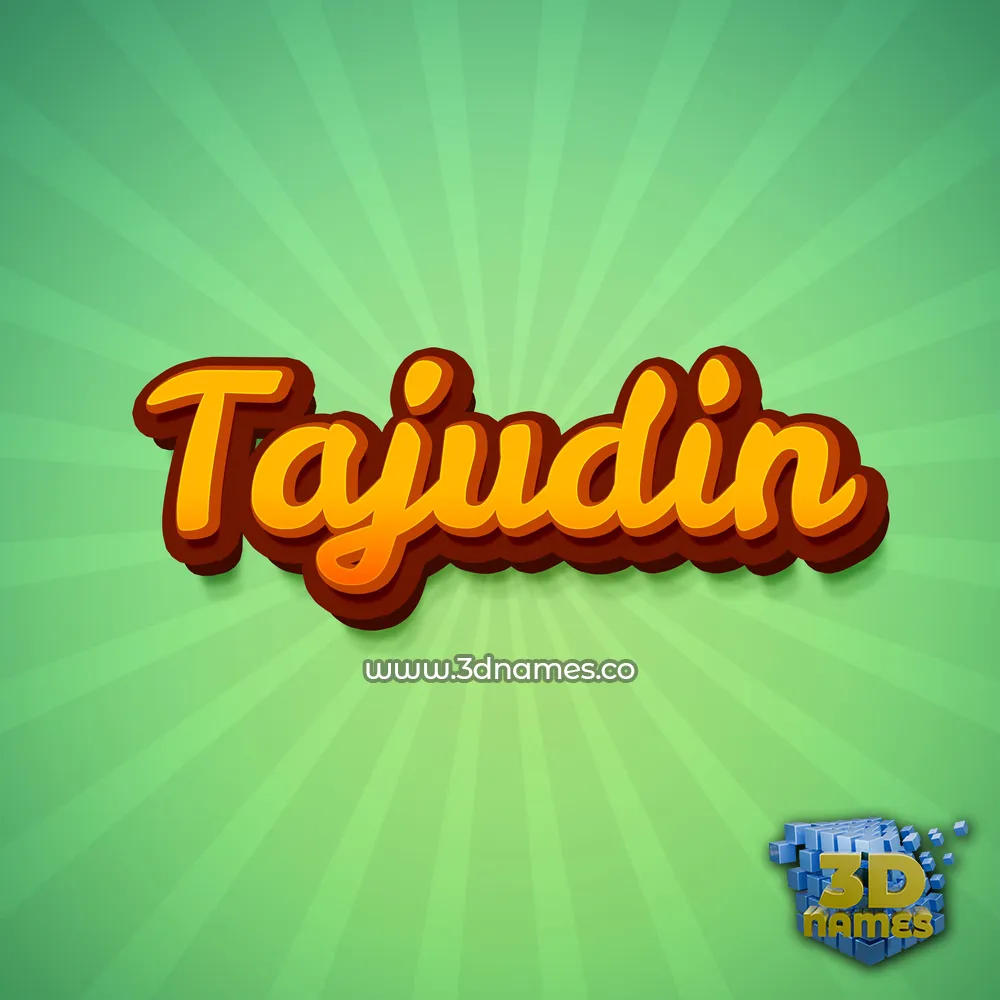 tajudin in Green Rays style - 3D name wallpaper