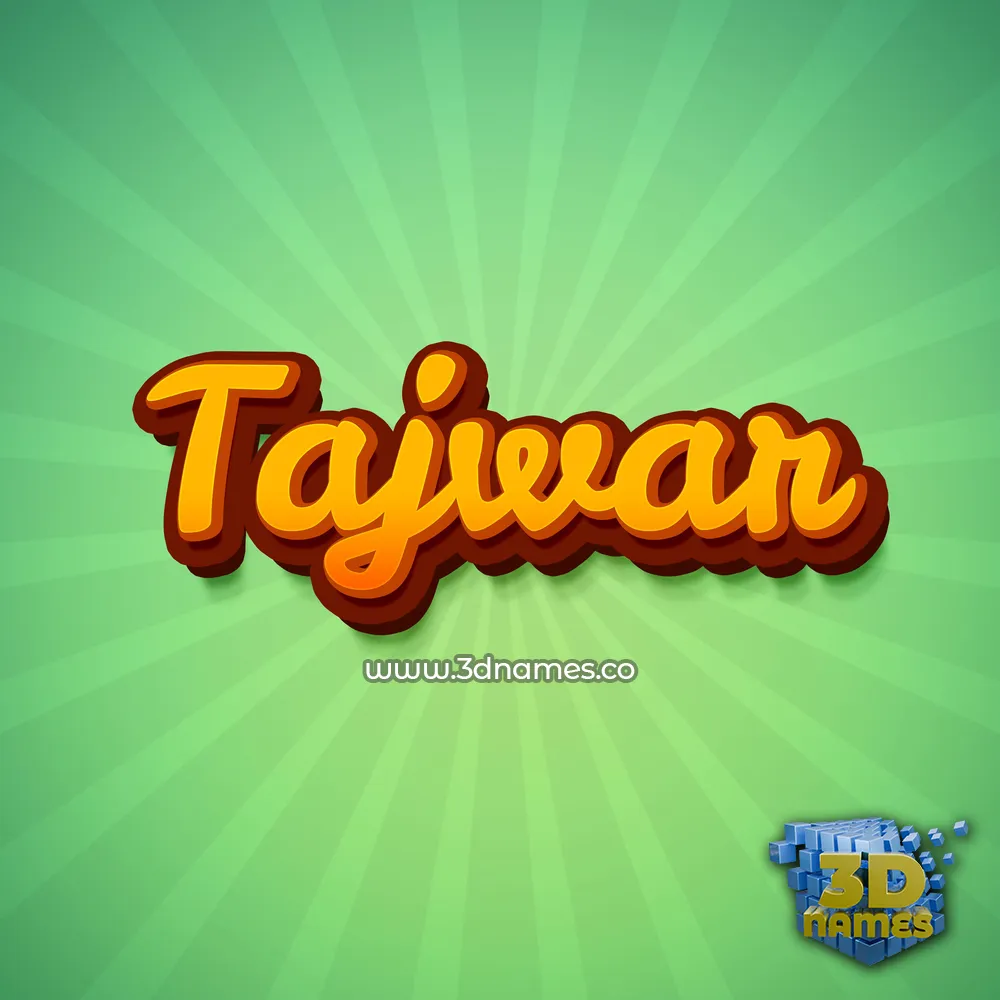 tajwar in Green Rays style - 3D name wallpaper