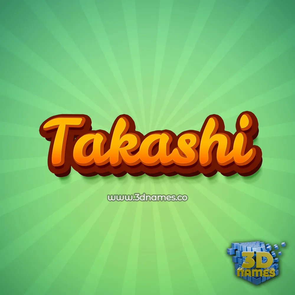 takashi in Green Rays style - 3D name wallpaper