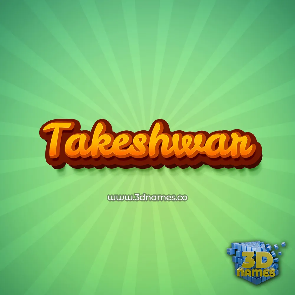takeshwar in Green Rays style - 3D name wallpaper