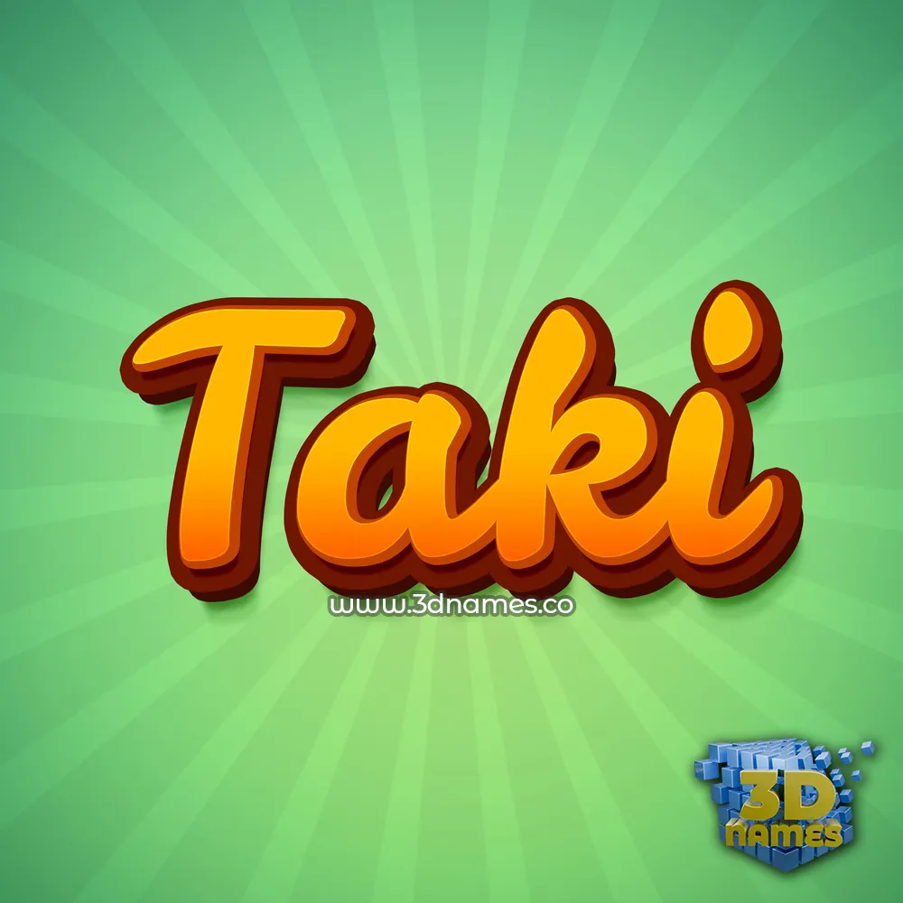 taki in Green Rays style - 3D name wallpaper