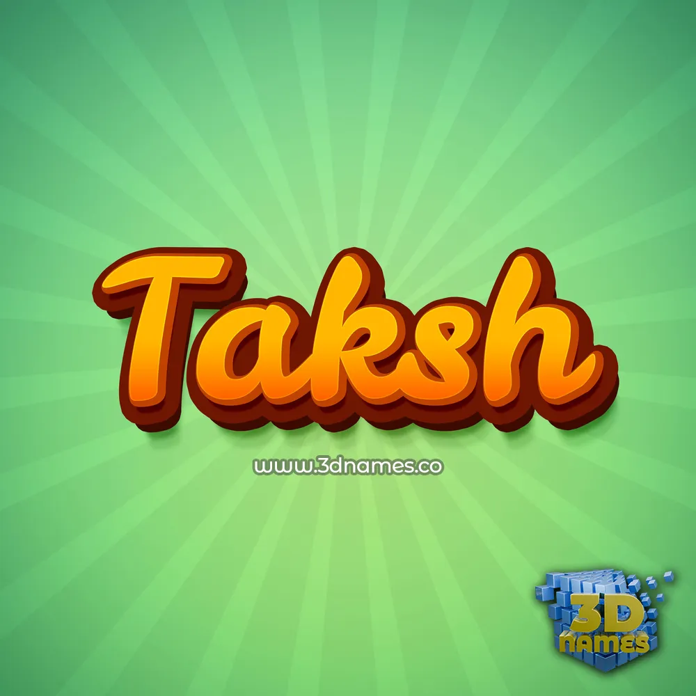 taksh in Green Rays style - 3D name wallpaper