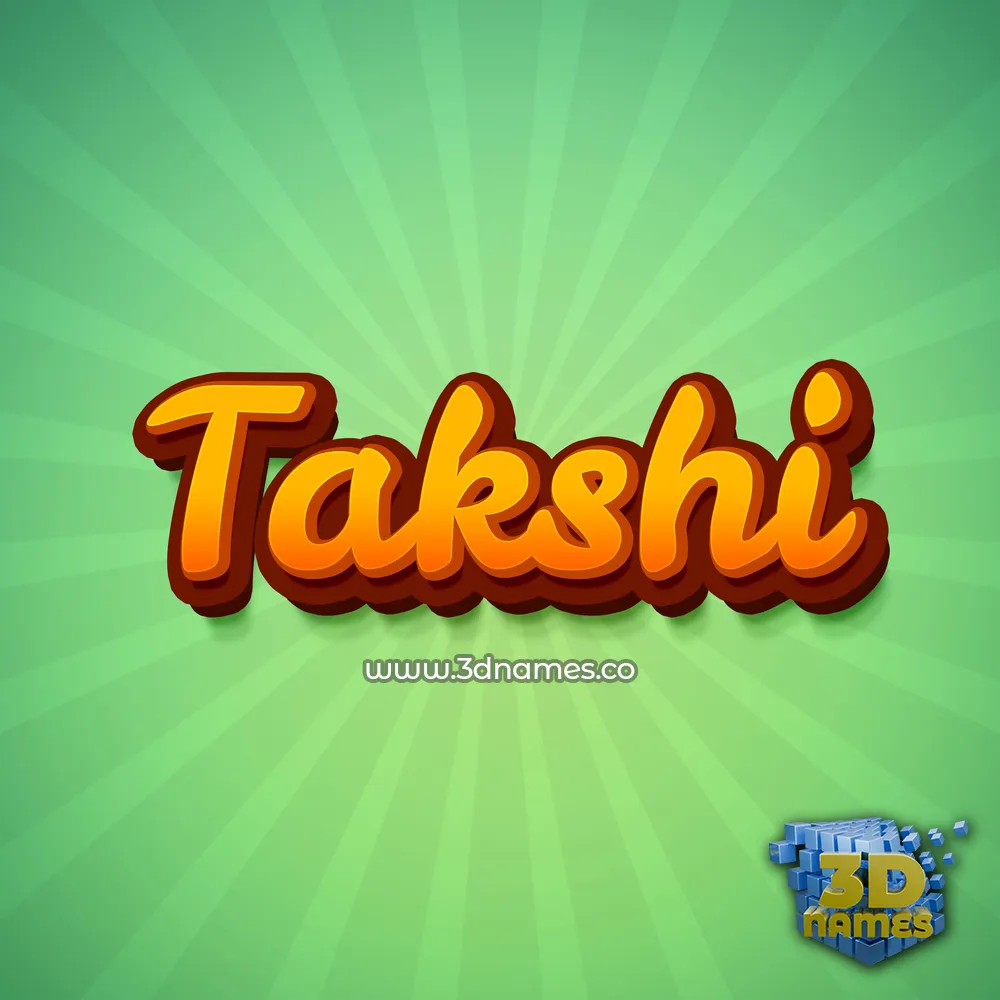 takshi in Green Rays style - 3D name wallpaper